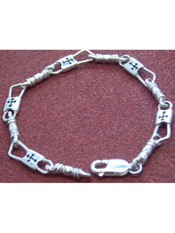 ACTS Bracelet Fishers Of Men Sterling Silver REGULAR LINK Budded Cross!!