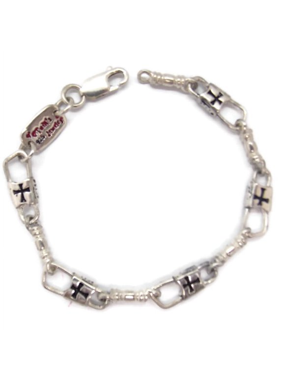 ACTS Bracelet Fishers Of Men Sterling Silver REGULAR LINK Maltese Cross with logo!!