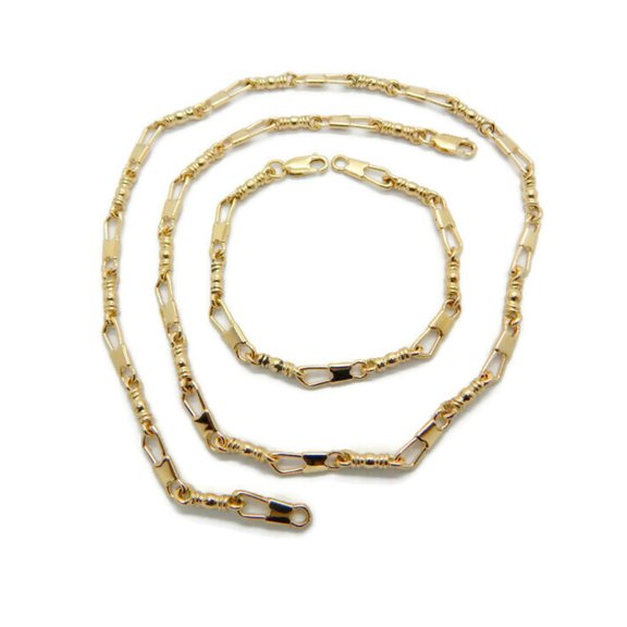 ACTS Fishers Of Men Set Chain and Bracelet 14k Yellow Gold Medium Link, Original Design