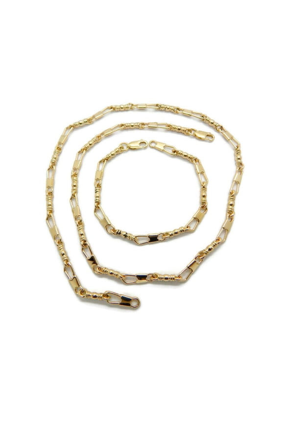 ACTS Fishers Of Men Set Chain and Bracelet 14k Yellow Gold Medium Link, Original Design