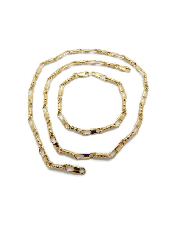 ACTS Fishers Of Men Set Chain and Bracelet 14k Yellow Gold Medium Link, Original Design