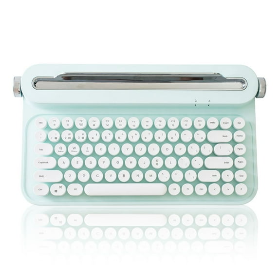 ACTTO B305 Wireless Typewriter Keyboard, Bluetooth Aesthetic Keyboard with Integrated Stand for Multi-Device