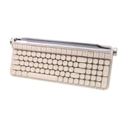 ACTTO B705 Retro Typewriter Mechanical Keyboard, Cream White, Dual-Mode Bluetooth & Wired, Knob & Stand, Blue Switch, RGB Backlight, for Gaming & Office