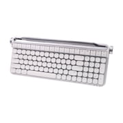 ACTTO B705 Retro Typewriter Mechanical Keyboard, White, Dual-Mode Bluetooth & Wired, Knob & Stand, Blue Switch, RGB Backlight, for Gaming & Office