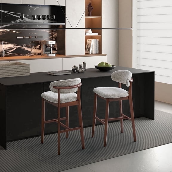 ACTU 30 " Bar Stools Set of 2, Upholstered Bar Height Stool, Cherry