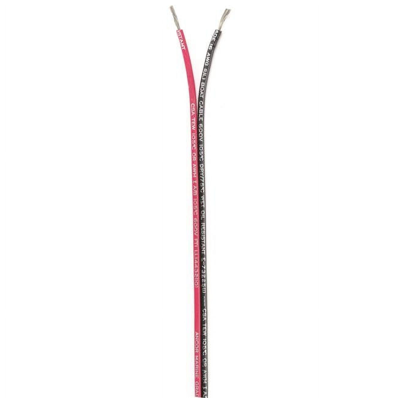 100ft Black and Red Tinned Copper Flat Ribbon Wire
