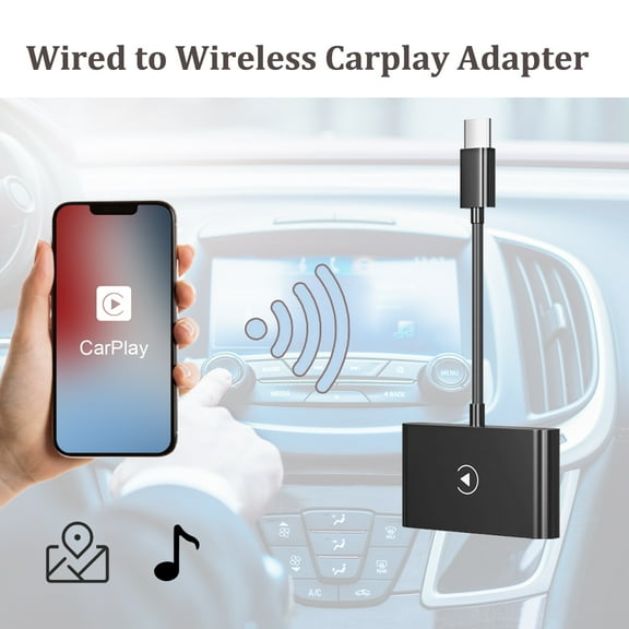 ACUM Wireless Carplay Adapter Apple Carplay Wireless Adapter Convert Wired to Wireless CarPlay Dongle for Wireless Control Plug & Play Fit for Cars from 2015 & iPhone