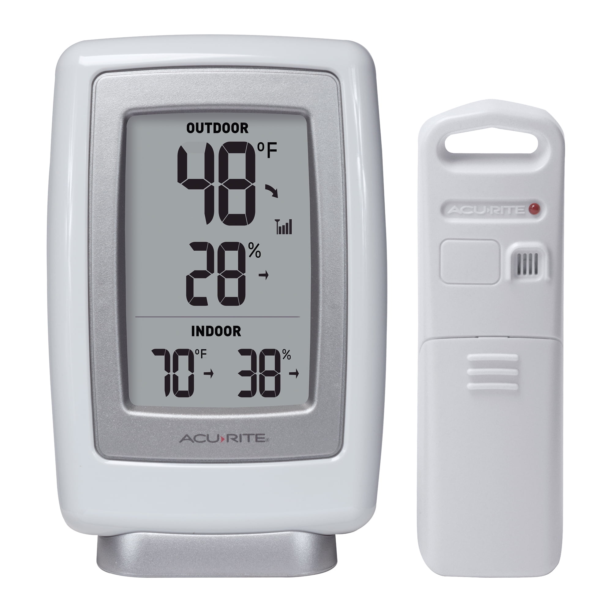 AcuRite Indoor/Outdoor Thermometer with Wireless Temperature Sensor & Hygrometer for Humidity Measurements (00611)