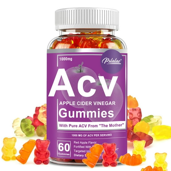 ACV Gummies 1000mg - Apple Cider Vinegar - Weight Loss, Fat Burner, Body Detox, Appetite Suppressant - 60 Gummies