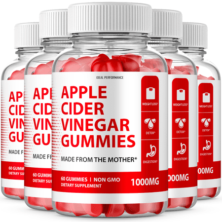 ACV Gummies 1000mg Apple Cider Vinegar with the Mother Digestion Gummy (5 Pack)