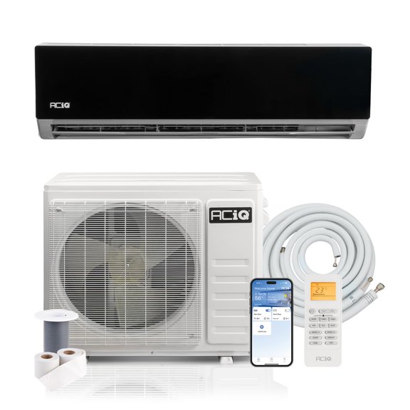 ACiQ 20 SEER2 Essentials 36000 BTU Single Zone Mini Split Heat Pump System with 16ft Line Set - R32 | Black Air Handler (208/230v)