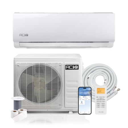 ACiQ 20 SEER2 Essentials 36000 BTU Single Zone Mini Split Heat Pump System with 16ft Line Set - R32 | White Air Handler (208/230v)