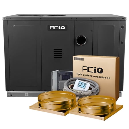 ACiQ 2 Ton 13.4 SEER2 40,000 BTU Gas Package Unit with Install Kit - R32 Horizontal | 81% AFUE Natural Gas AC/Heating System