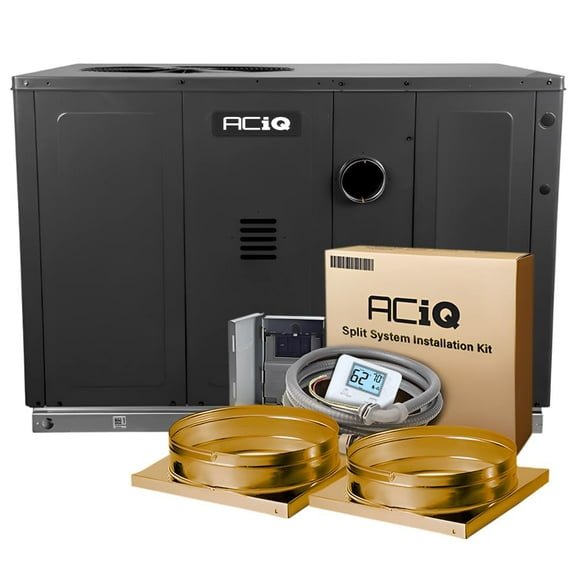 ACiQ 2 Ton 13.4 SEER2 60,000 BTU Gas Package Unit with Install Kit - R32 Horizontal | 81% AFUE Liquid Propane AC/Heating System
