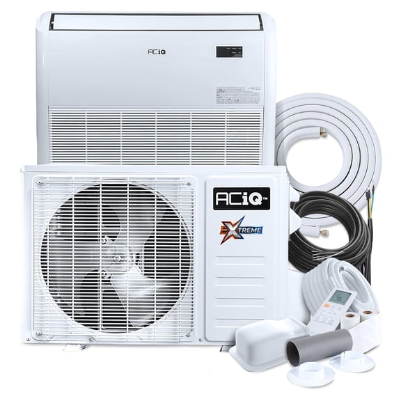 ACiQ 20.4 SEER2 Extreme Heat 24000 BTU Floor Mount Mini Split Heat Pump System with 30ft Line Set - R454B Single Zone | 2 Tons, AC/Heating Unit