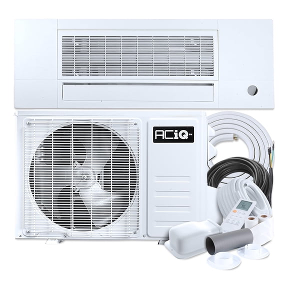 ACiQ 22.1 SEER2 Standard 9000 BTU Slim Ceiling Cassette Mini Split Heat Pump System with 50ft Line Set - R454B Single Zone