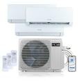 thumbnail image 1 of ACiQ 23 SEER2 Essentials 24000 BTU Tri Zone Wall Mount Mini Split AC/Heating System - R32 | 9000 + 12000 + 12000 BTU 230v Ductless Heat Pump with 30ft Installation Kit, 1 of 9