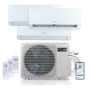 ACiQ 23 SEER2 Essentials 24000 BTU Tri Zone Wall Mount Mini Split AC/Heating System - R32 | 9000 + 9000 + 9000 BTU 230v Ductless Heat Pump with 15ft Installation Kit
