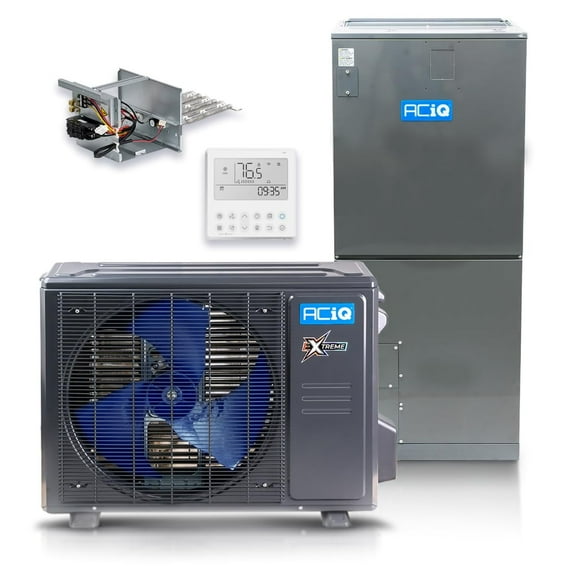 ACiQ 24,000 BTU Extreme Heat Unitary Mini Split AC/Heating System | 5kW Backup Heat Kit and Free Thermostat | High Efficiency Condenser & Air Handler | HVAC Systems R-454B Refrigerant
