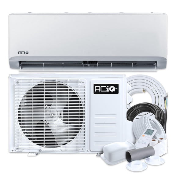 ACiQ 9000 BTU 24.5 SEER2 AC/Heating White Mini Split - 115V, 15ft Kit | Standard .75 Ton Air Conditioner Heat Pump Wall Mount, R454B Pre-Charged Unit, Quiet System, Remote & Smart Control