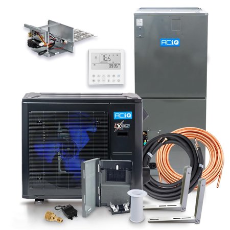 ACiQ 36,000 BTU Extreme Heat Unitary Mini Split AC/Heating System | 10kW Backup Heat Kit and 50' Install Kit | High Efficiency Condenser & Air Handler | HVAC Systems R-454B Refrigerant