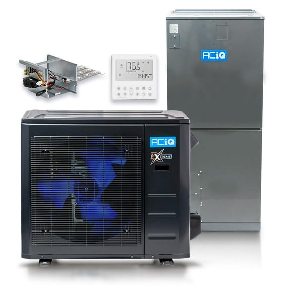 ACiQ 48,000 BTU Extreme Heat Unitary Mini Split AC/Heating System | 15kW Backup Heat Kit and Free Thermostat | High Efficiency Condenser & Air Handler | HVAC Systems R-454B Refrigerant