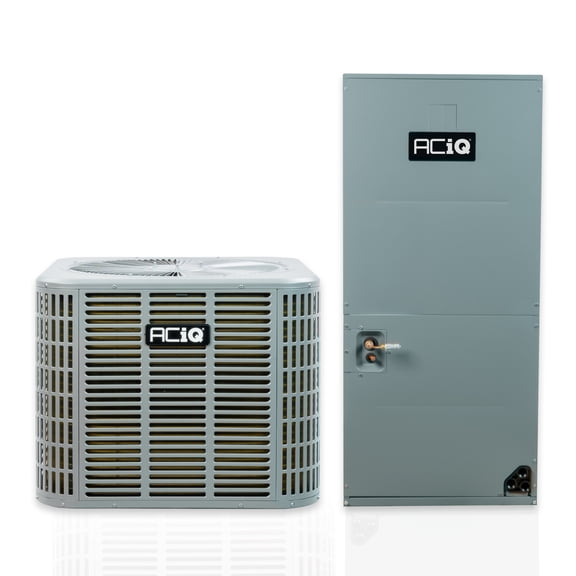 ACiQ 5 Ton 14.3 SEER2 Central AC Heat Pump System - 10kW Backup Heat, Thermo | R32 High Efficiency Inverter with Upflow/Right-Horizontal Air Handler, Complete Central Air Conditioner Heat Pump Split