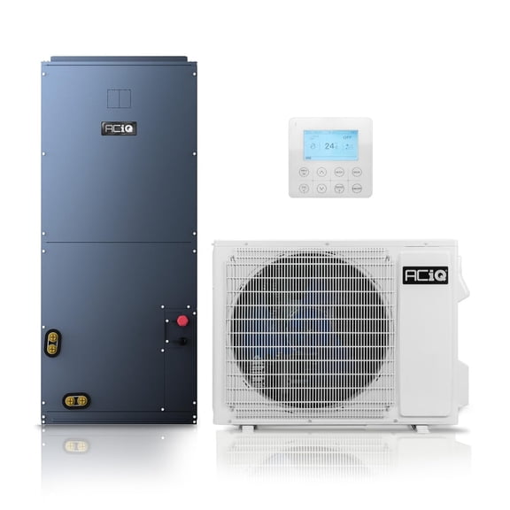 ACiQ Essentials 1.5 Ton 17 SEER2 Central Inverter Heat Pump Split System with 5kW Back-up Heat Kit & Thermostat - R32 | 18000 BTU, High Efficiency, Upflow/Left Horizontal