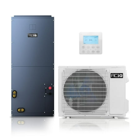 ACiQ Essentials 3 Ton 17 SEER2 Central Inverter Heat Pump Split System with 5kW Back-up Heat Kit & 50' Install Kit - R32 | 36000 BTU, High Efficiency, Upflow/Left Horizontal