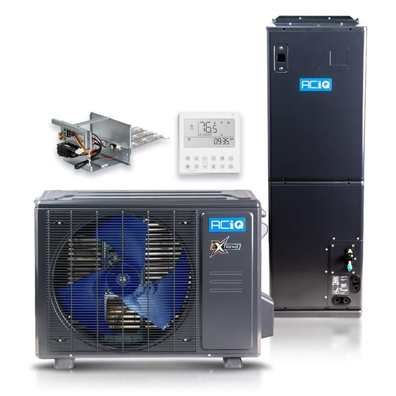 ACiQ Extreme+ Heat Inverter Central Unitary Ducted AC/Heating HVAC Unit | 18000 BTU, 1.5-Ton with 5kW Backup Heat Kit and Free Thermostat | High Efficiency R-454B Refrigerant