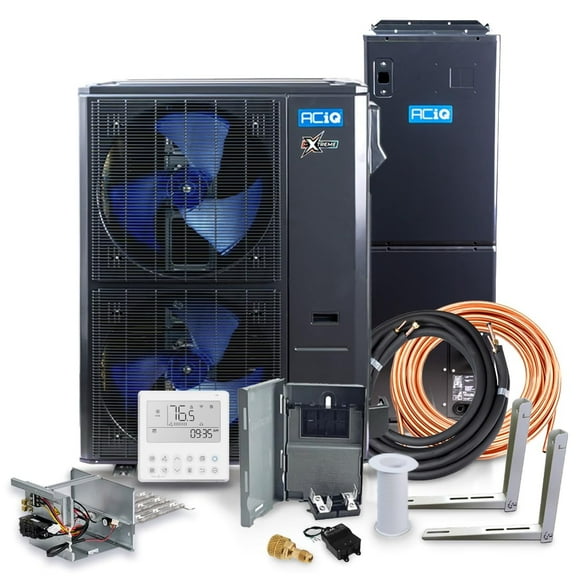 ACiQ Extreme+ Heat Inverter Central Unitary Ducted AC/Heating HVAC Unit | 60000 BTU, 5-Ton with 10kW Backup Heat Kit and 50' Install Kit | High Efficiency R-454B Refrigerant