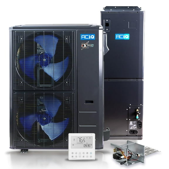 ACiQ Extreme+ Heat Inverter Central Unitary Ducted AC/Heating HVAC Unit | 60000 BTU, 5-Ton with 10kW Backup Heat Kit and Free Thermostat | High Efficiency R-454B Refrigerant