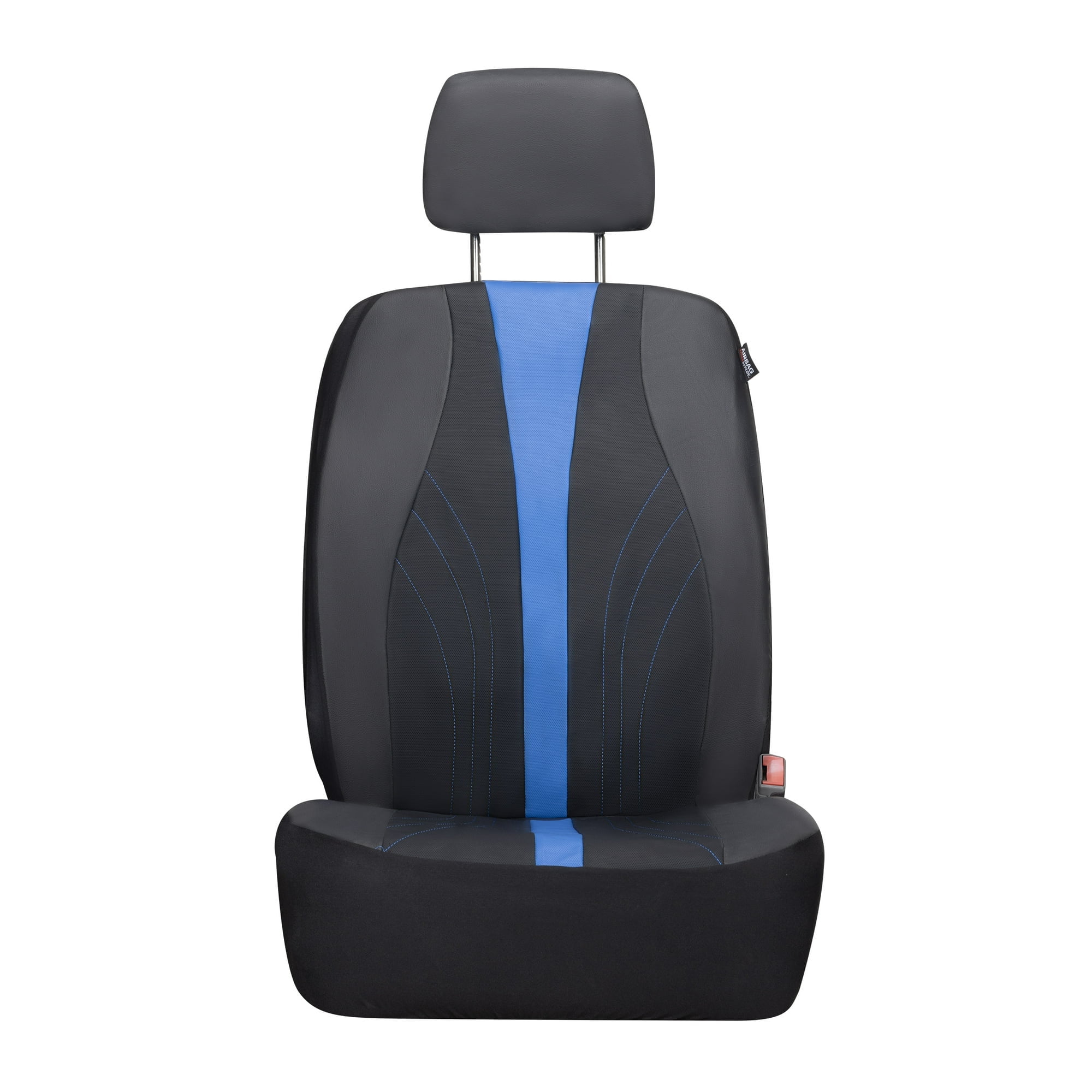 Auto Drive 2-Piece Black-Blue Marlo Seat Covers – Durable, Water-Resistant Polyester Fabric