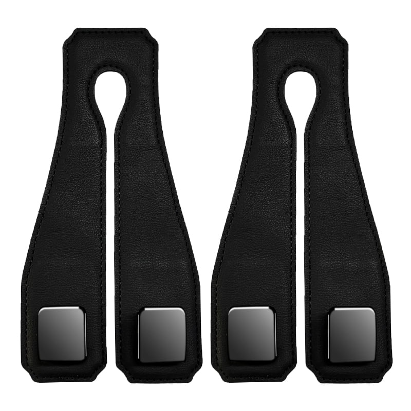 AUTO DRIVE 2-Piece VEGAN LEATHER HEADREST HOOKS,UNIVERSAL FIT