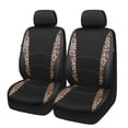 thumbnail image 1 of Auto Drive Leopard Leatherette & Black Waffle Fabric Front Car Seat Cover, Universal Fit for Cars Trucks and Suvs,2 pack, 1 of 7