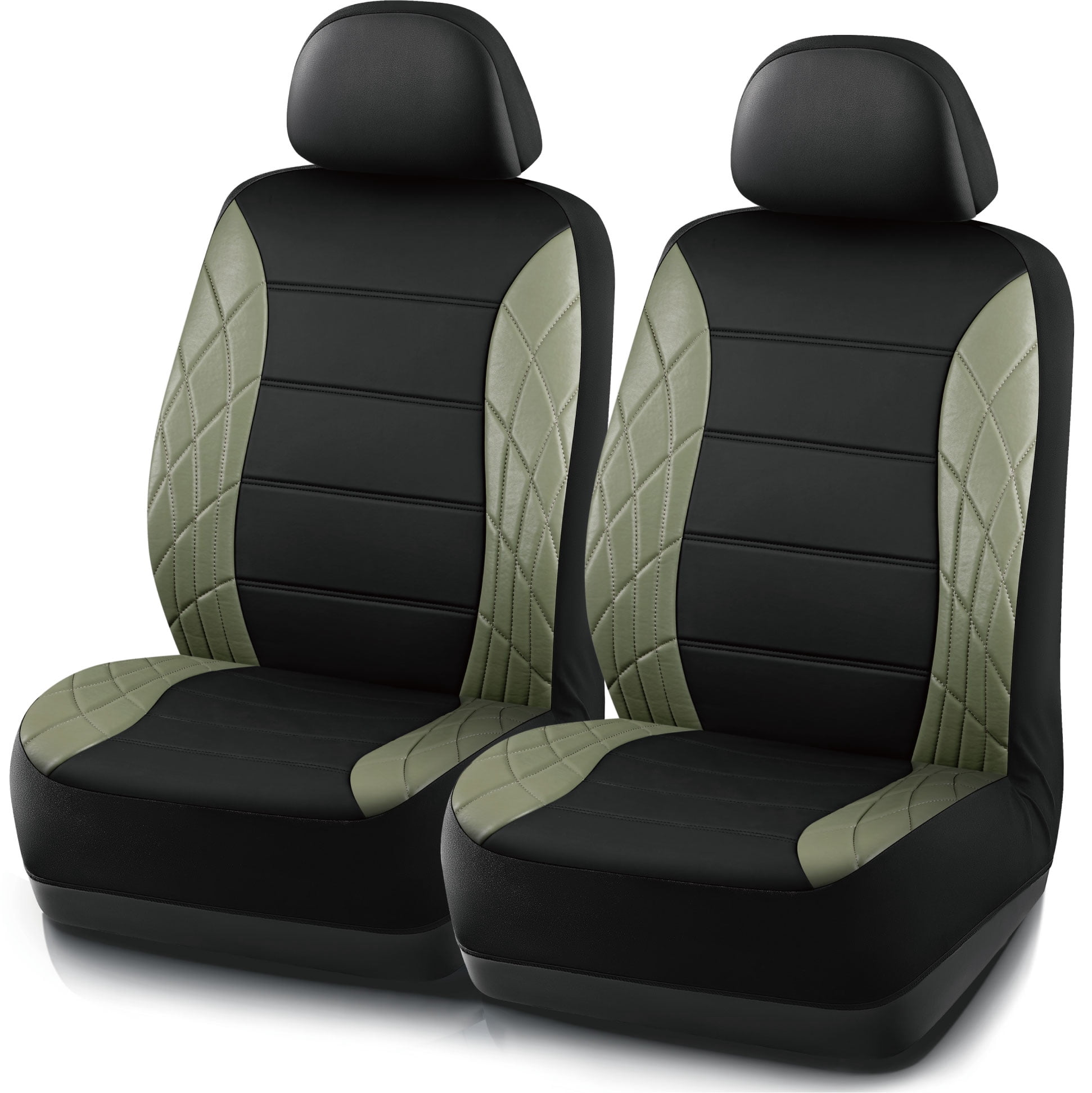 Auto Drive 2-Piece Premium Sierra Luxury Soft Leather Seat Covers - Universal Fit, 25SC25