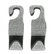 Auto Drive, Bling Rhinestone Headrest Hooks, 2 pack, Silver, Universal for Cars, Trucks, Van's, and SUV's