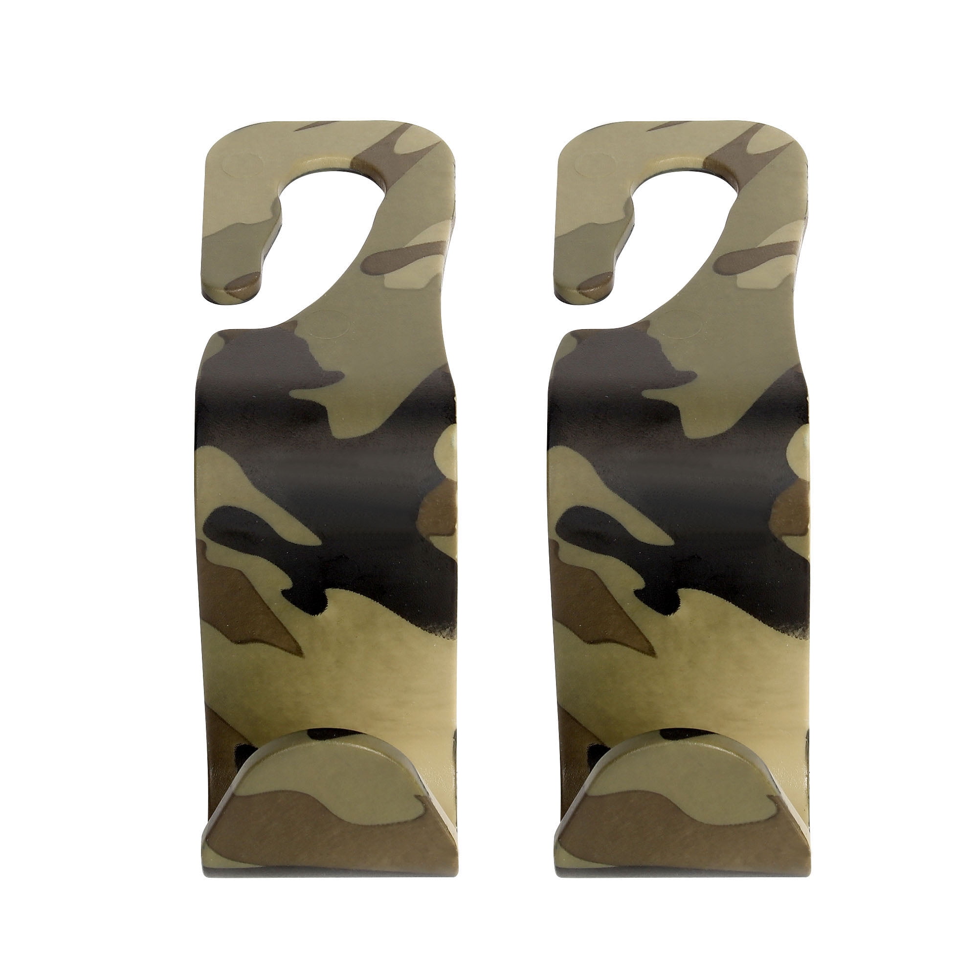 Auto Drive Headrest Hooks, Camo, Plastic, Universal Fit, 2 Pack