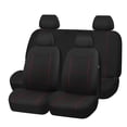 thumbnail image 1 of Auto Drive Red Piping with black Fabric Full Set Car Seat Covers,Front and Rear Split Bench,Universal Fit for Cars Trucks and SUVs, 1 of 7