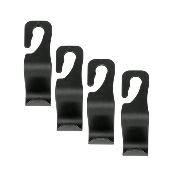Auto Drive Black Universal Headrest Hooks, 4 pack, for Cars, Trucks, Vans, and SUV's