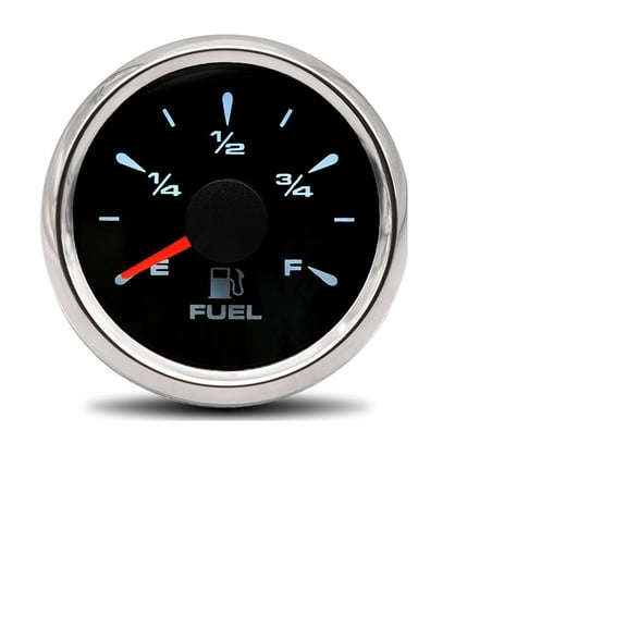 AD 52mm Fuel Level Gauge + Fuel Level Sensor 240-33 Ohm With 7 LED Backlight For Car Boat Motorcycle Indicator E-F Range 12-24V ,Easy to Install