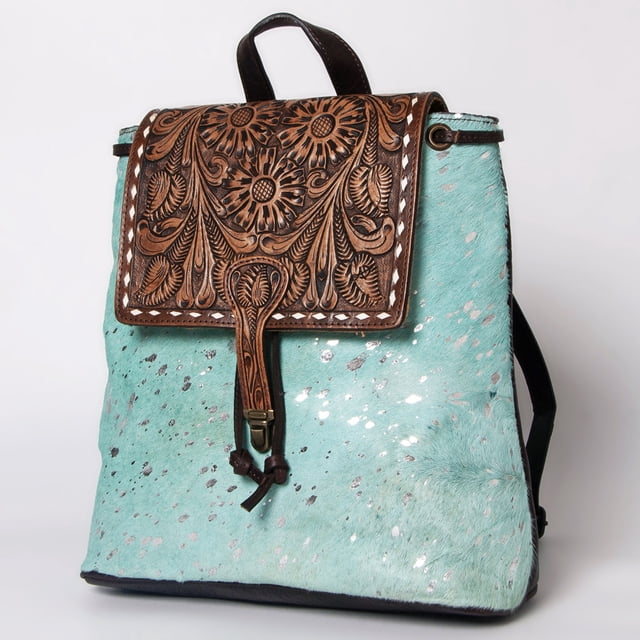 Handmade Vintage Leather Tote Bag – Genuine Goat Leather With Olive Green Lining