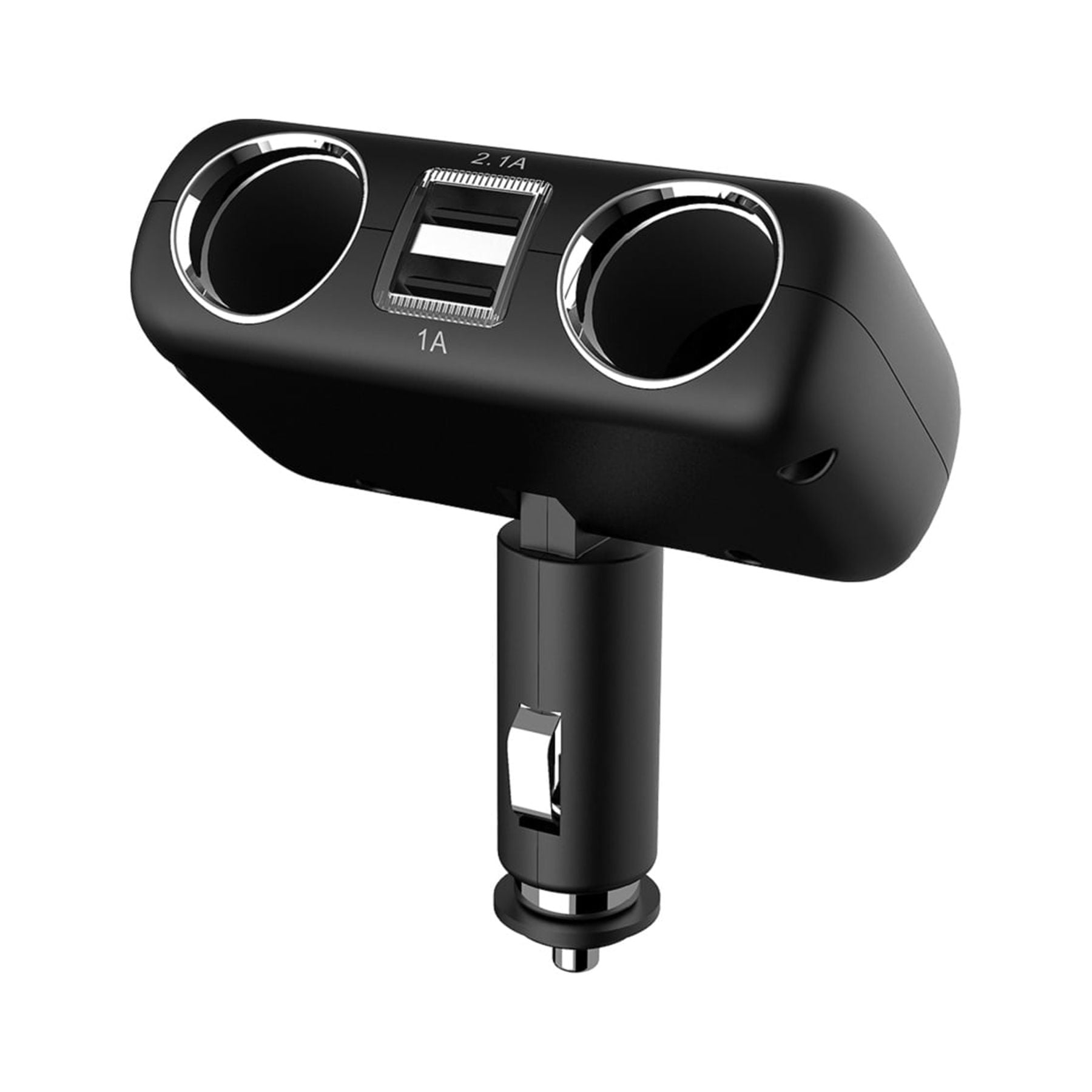 Auto Drive Dual 12V 24V Cigarette Lighter Socket Adapter with Two USB Charging Ports Compatible with Smartphones and Tablets