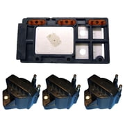AD Auto Parts Coil Pack - Herko LX364 Ignition Control Module + 3 AD Auto Parts 7805-1201 Ignition Coils