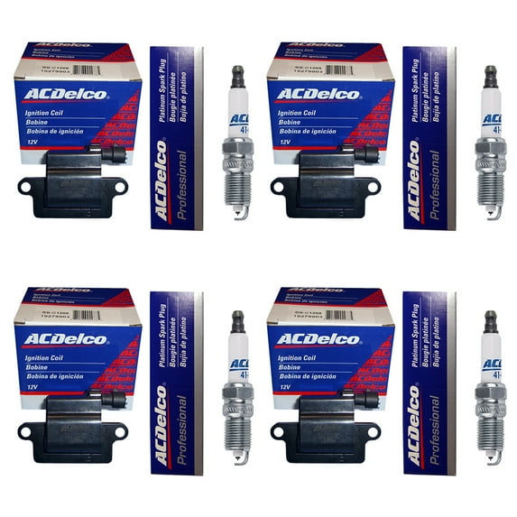 AD Coil Pack (4 OEM Ignitions Coil + 4 OEM Spark Plugs) For LS2, LS4, LS7 Square Coil 1st Design