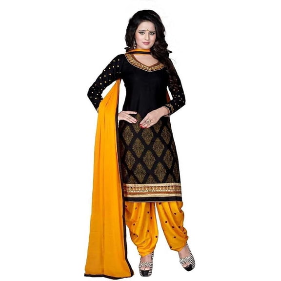 AD Exports Indian Style Crepe Salwar Suit With Designer Dupatta For Women