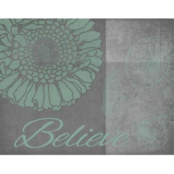 AD Lines PDXTCRC076FSMALL Floral Believe 6 Poster Print by Tina Carlson, 11 x 14 - Small