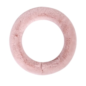 Auto Drive 1Piece Car Steering Wheel Cover Cozy Soft Faux Fur Polyester - Universal Fit, Pink