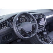Auto Drive 1Piece Car Steering Wheel Cover Country Leather Black/White - Universal Fit, AD061711B