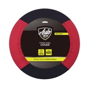 Auto Drive Universal Neoprene Waterproof Steering Wheel Cover, Set of 1, Fit for Cars, SUVs, Trucks, Black Red Two-Tone